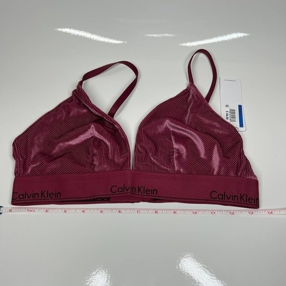 Calvin Klein bra women unlined sans double burgundy bra triangle size XL chic - Picture 5 of 13